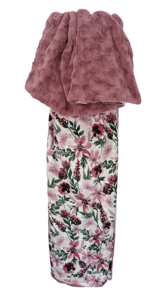 Pink Floral Adult Snuggle Blanket
