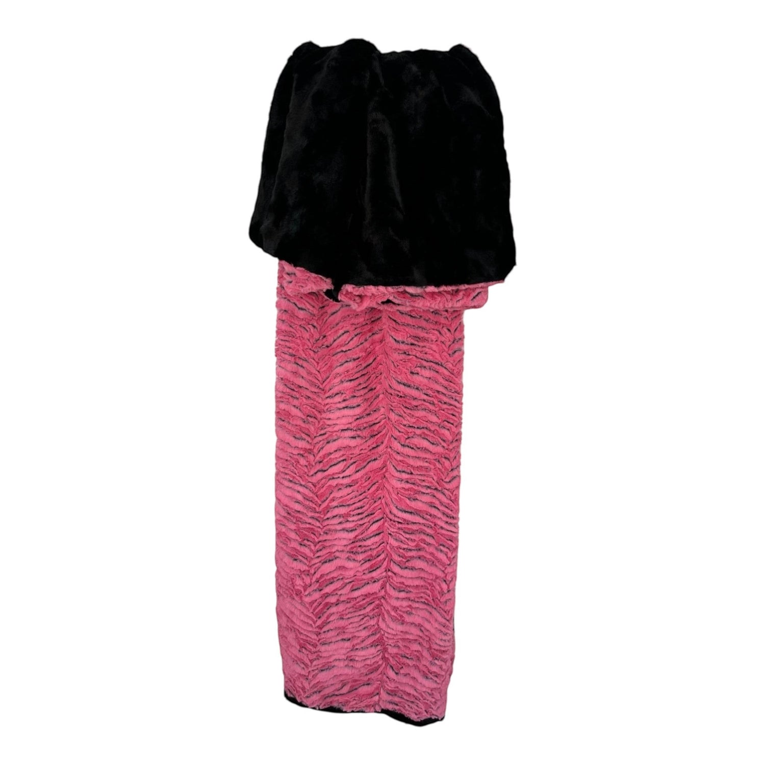 Hot Pink Zebra Luxury Double-Sided Minky Snuggle Blanket – Black Bunny Backing