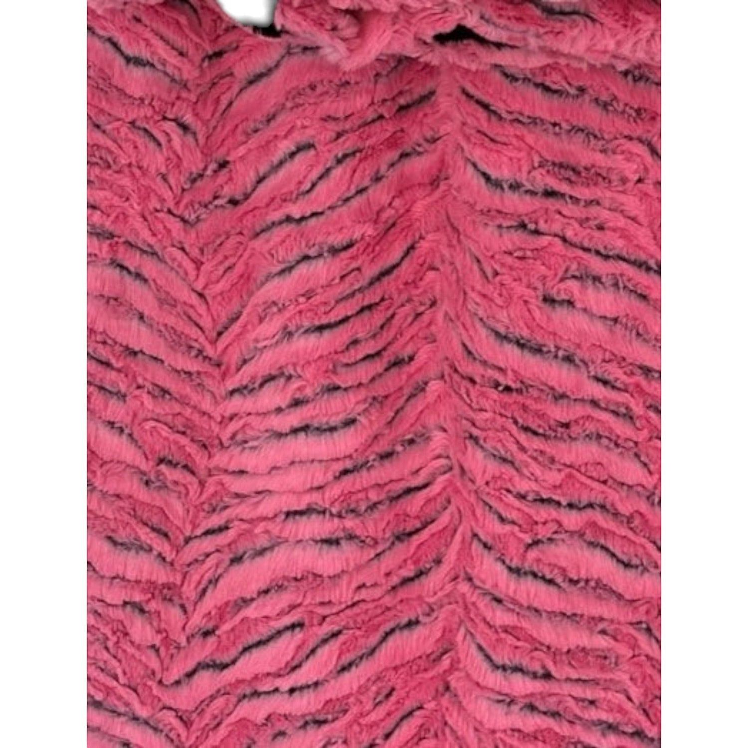 Hot Pink Zebra Luxury Double-Sided Minky Snuggle Blanket – Black Bunny Backing