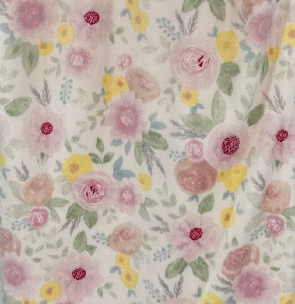 Dainty Pink Floral Adult Snuggle Blanket