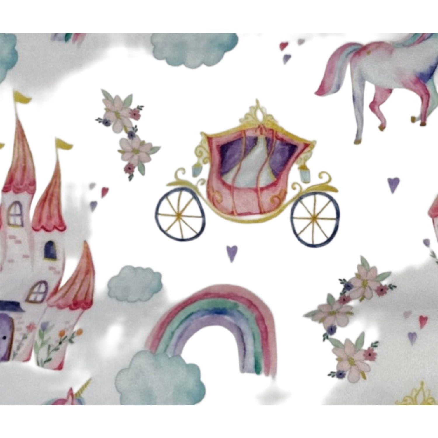 Little Unicorn Kingdom Luxury Double-Sided Minky Children’s Snuggle Blanket – Pansy or Blush Hide Backing