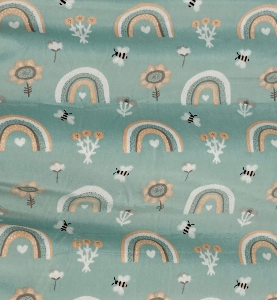 Bees and Rainbow Toddler Blanket