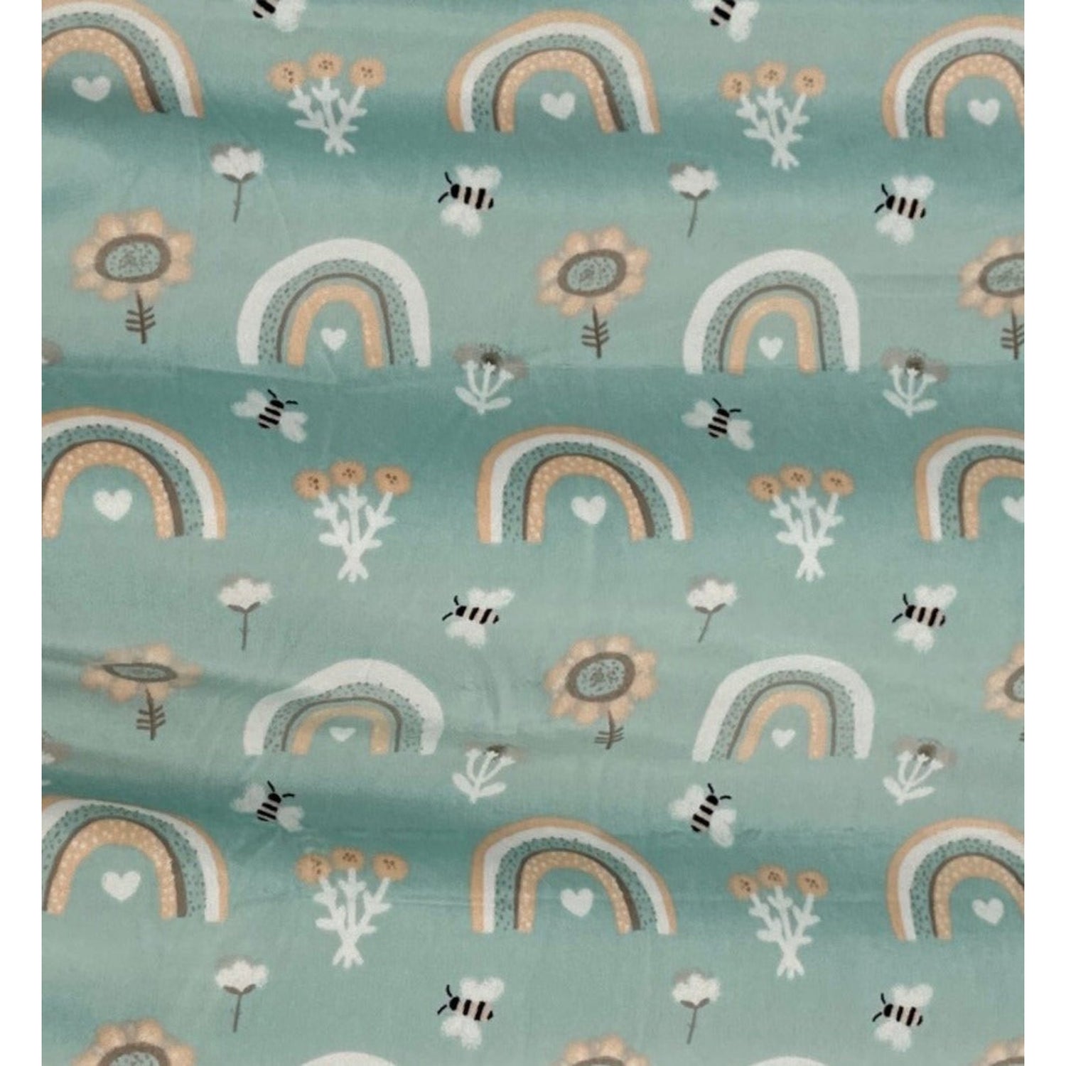 Bees and Rainbow Toddler Blanket