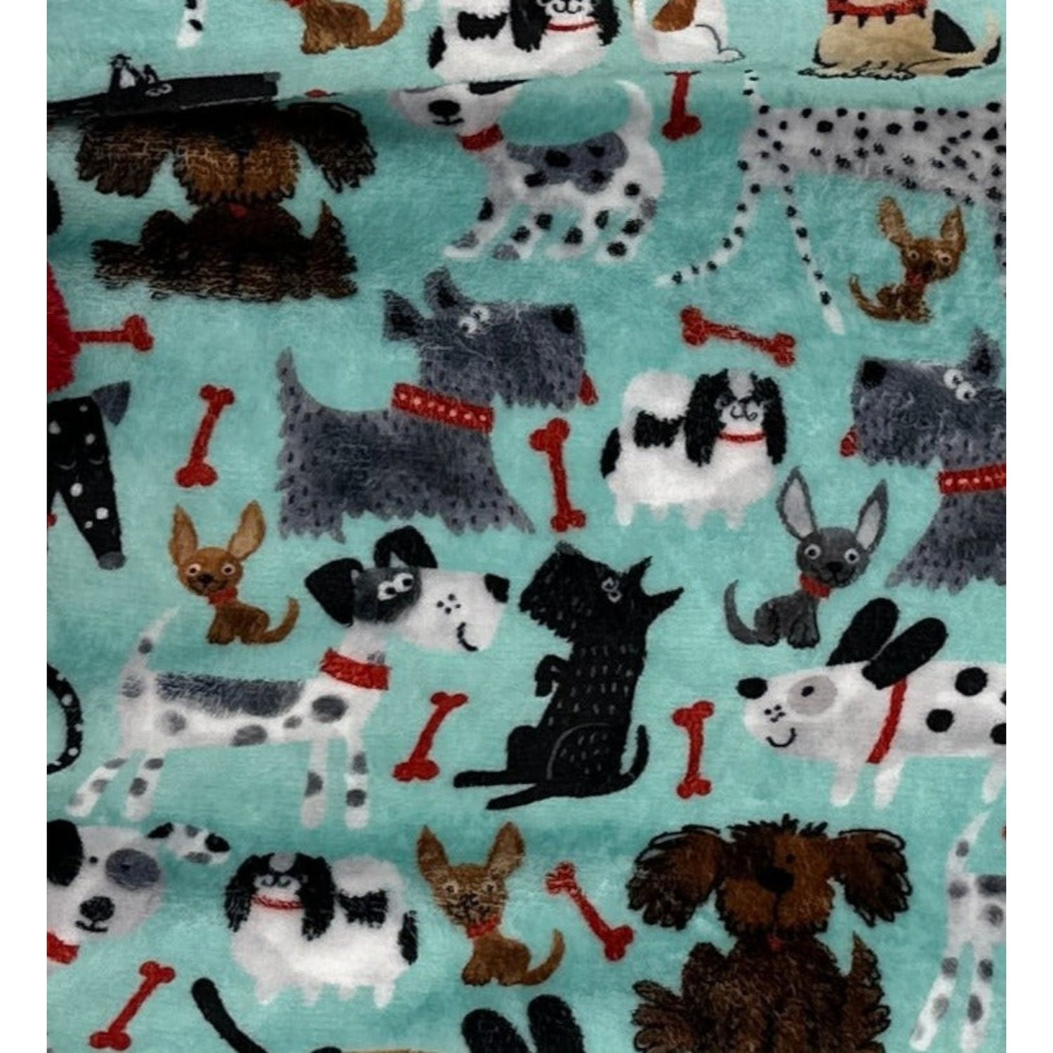 Playful Pups Luxury Double-Sided Minky Children’s Snuggle Blanket – Cardinal or Graphite Hide Backing