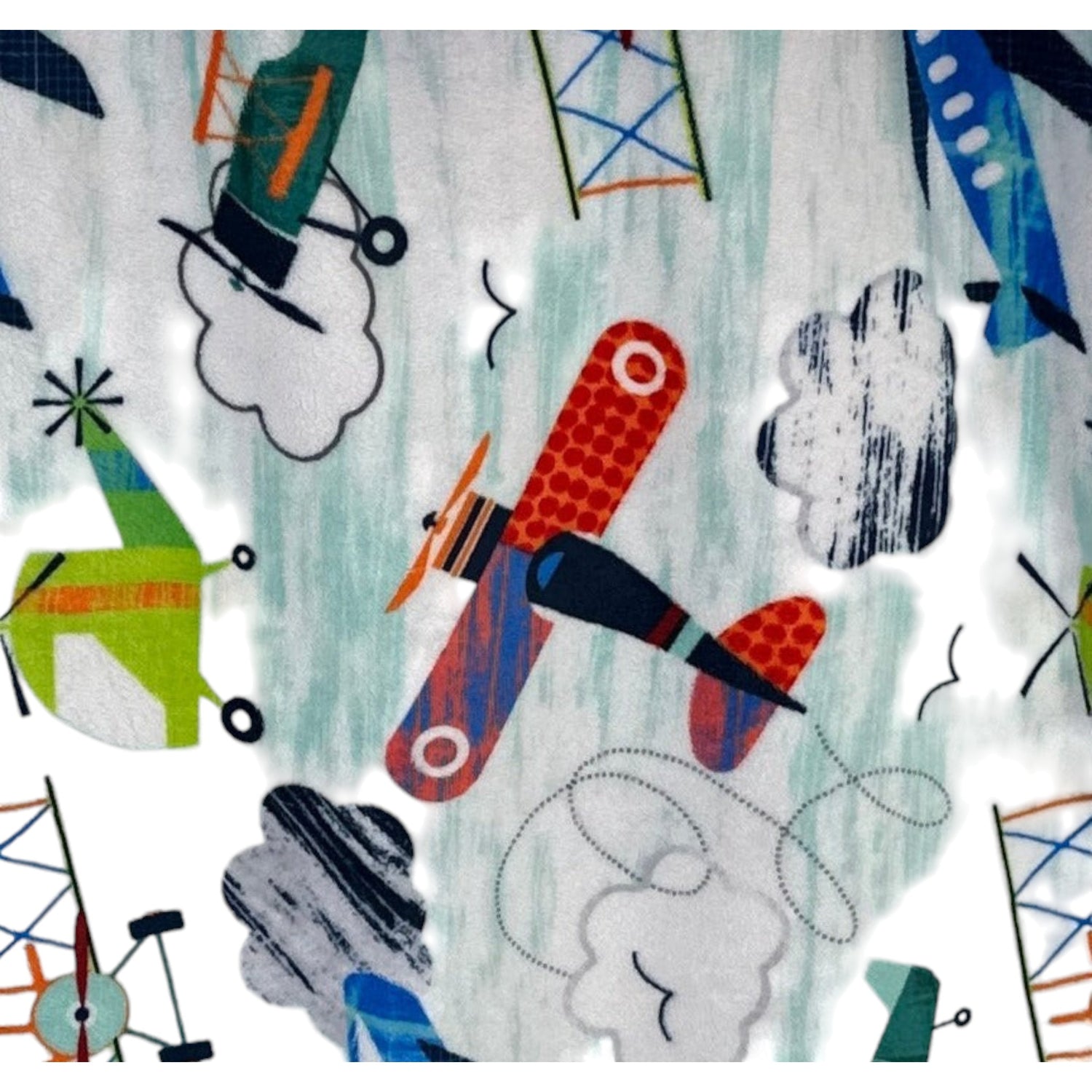 Little Sky Explorers Luxury Double-Sided Minky Children’s Snuggle Blanket – Cardinal, Ink, Tangerine, or Lime Hide Backing