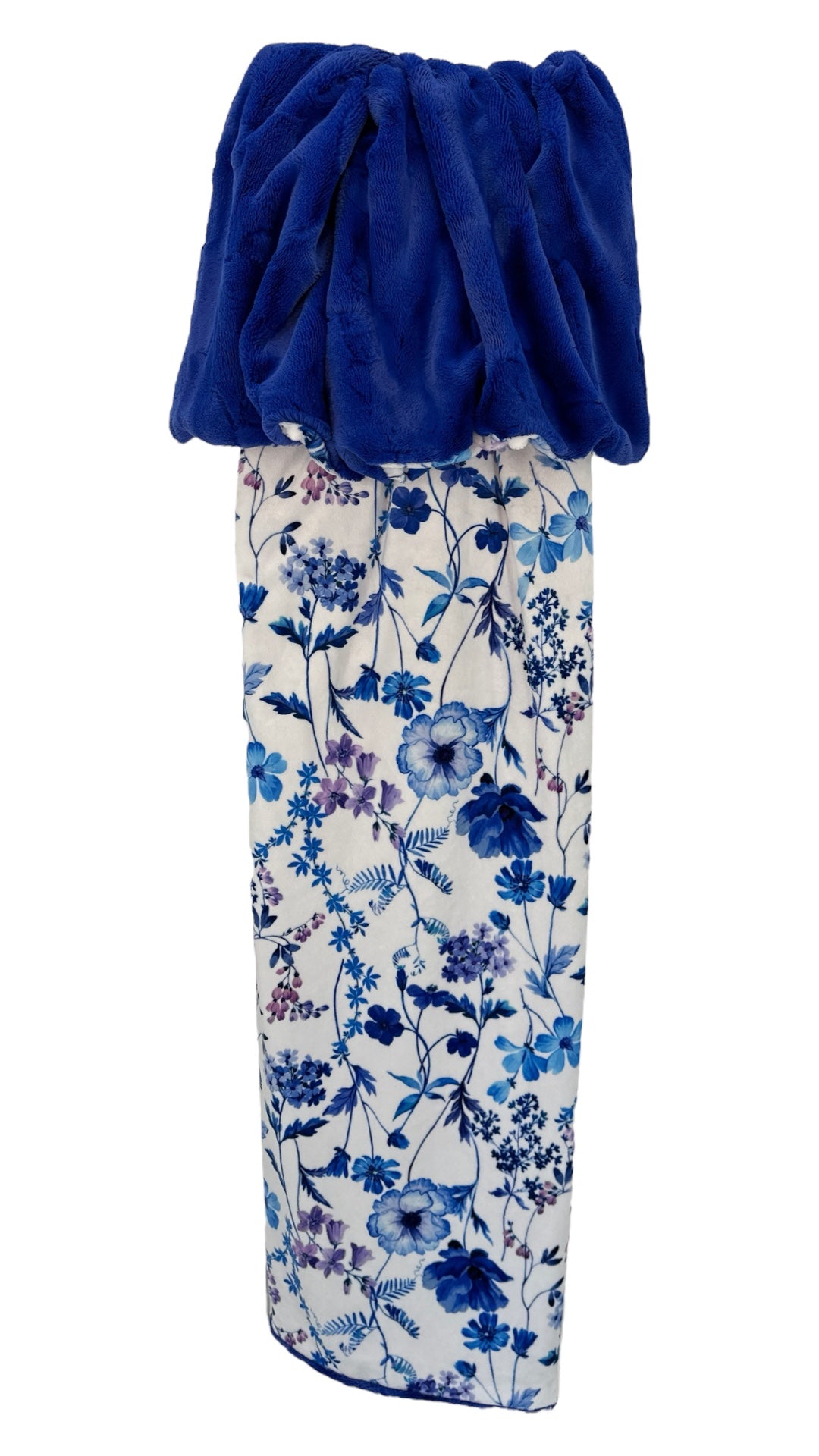 Vibrant Blue Floral Adult Snuggle Blanket