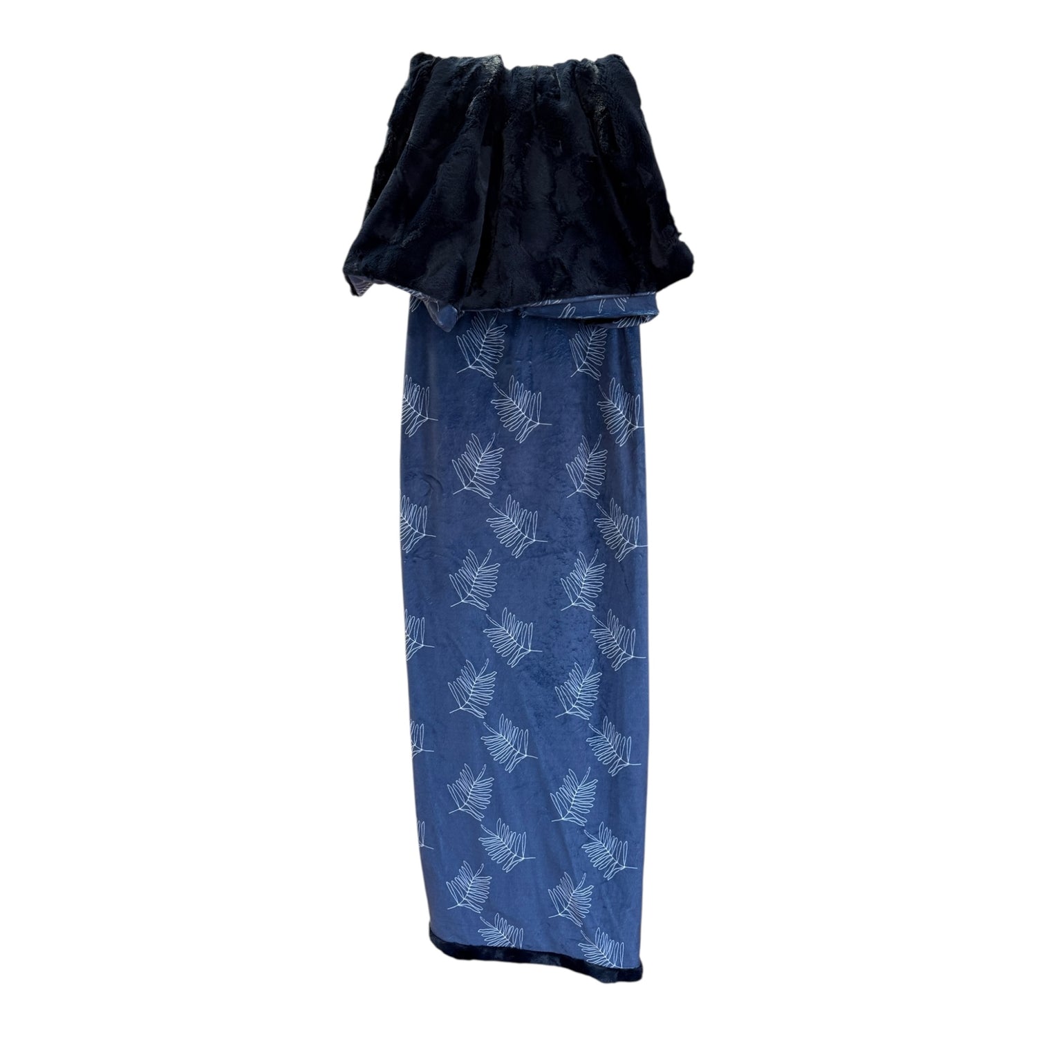 Navy Leaves Adult Snuggle Blanket