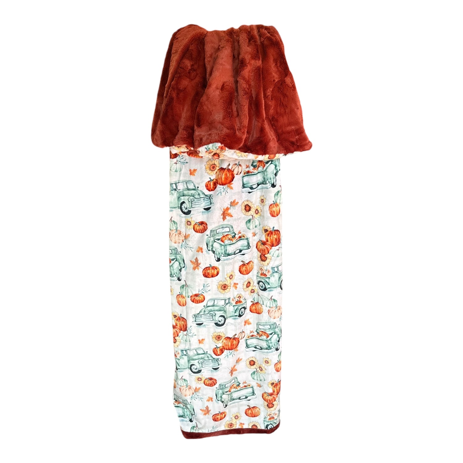 Pumpkin and Truck Adult Snuggle Blanket