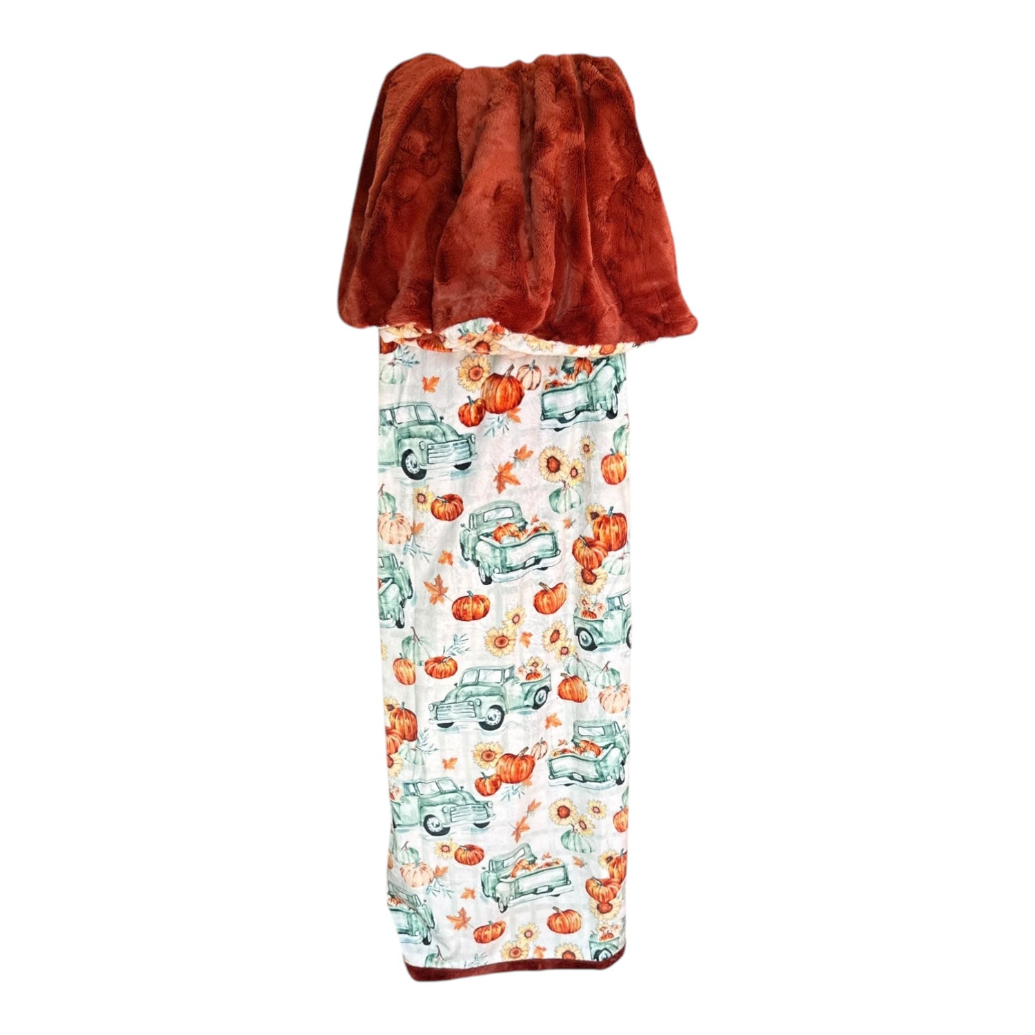 Pumpkin and Truck Adult Snuggle Blanket