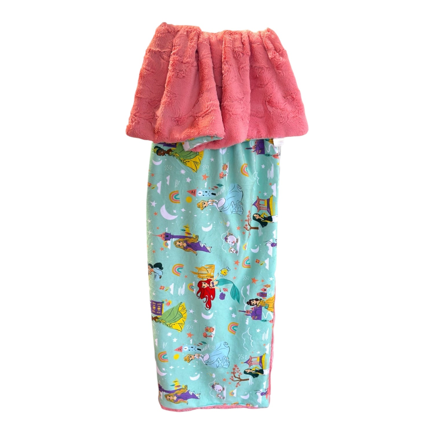 Princess Dreams Luxury Double-Sided Minky Children’s Snuggle Blanket – Coral, Snow, or Galaxy Bellflower Backing