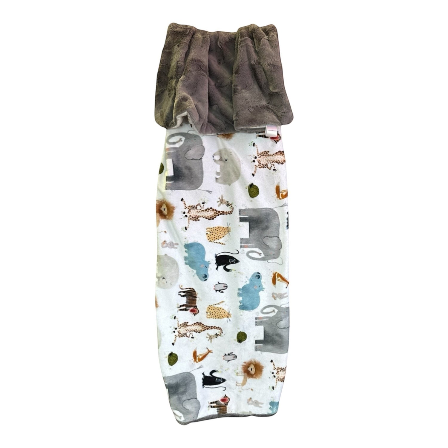 Little Zoo Friends Children's Luxury Double-Sided Minky Snuggle Blanket – Graphite Hide – Ready to Ship
