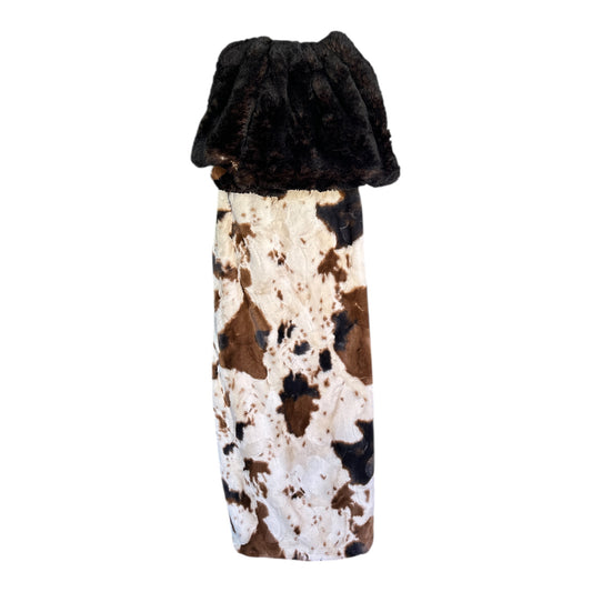 Brown and Black Cow Adult Snuggle Blanket