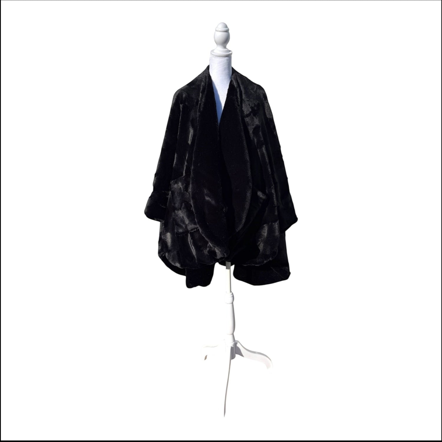 Midnight Luxe Huggle – Black Bunny Minky with Caviar Hide