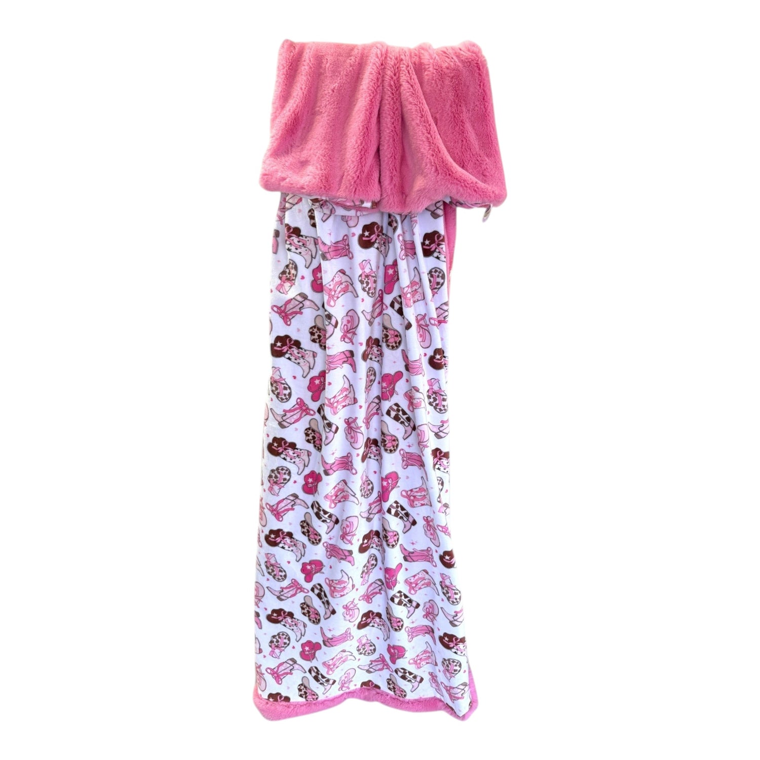 Boots & Bows Cowgirl Toddler Snuggle Blanket – Encore, Hot Pink, or Chocolate Hide