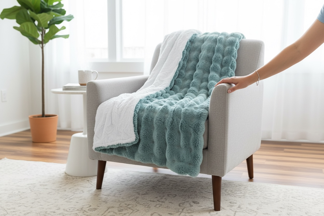 Glazed Powderpuff in Poseidon Adult Snuggle Blanket