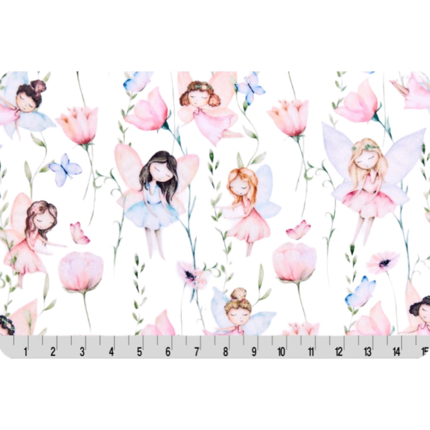 Little Fairy Garden Toddler Snuggle Blanket – Rosewater or Blush Minky