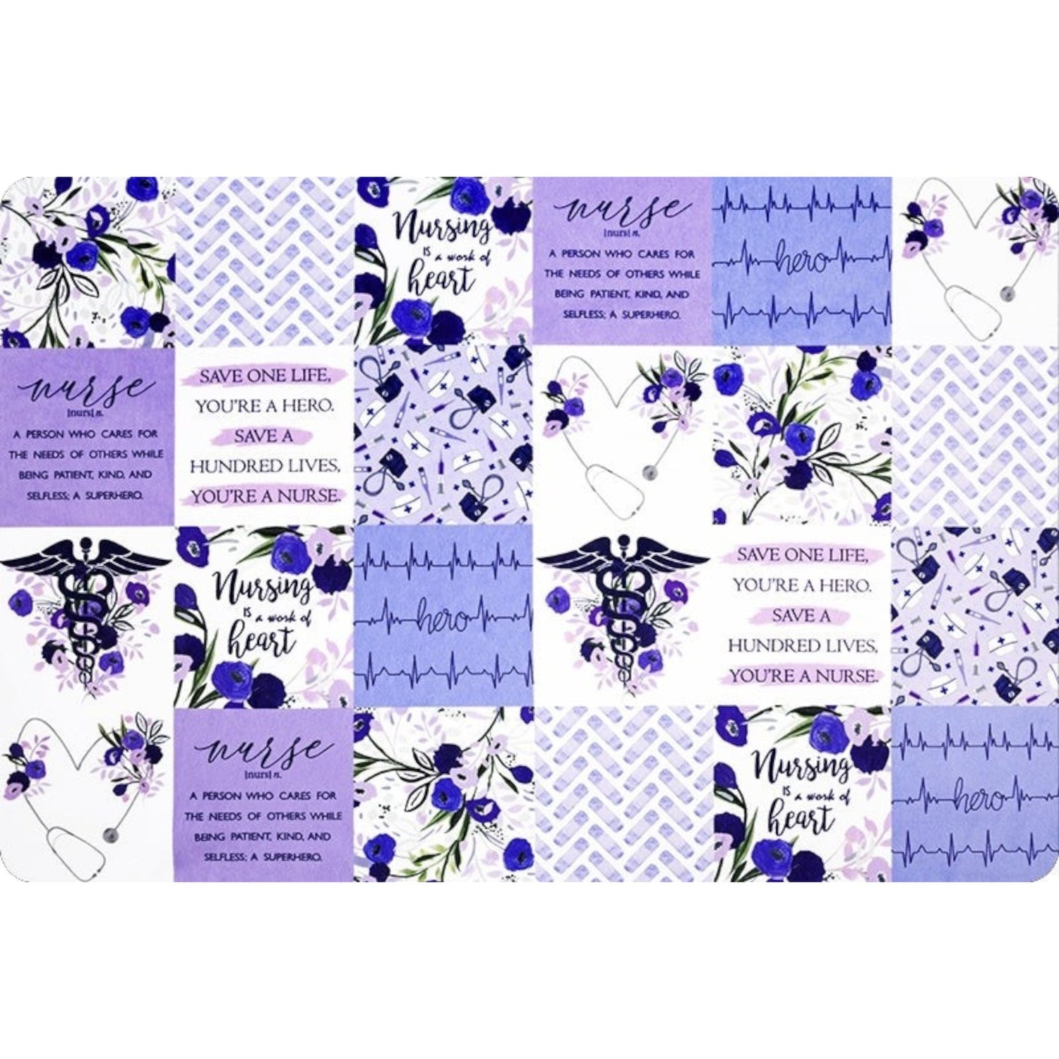 Nurse Appreciation Double-Sided Minky Snuggle Blanket – Galaxy Bellflower Backing