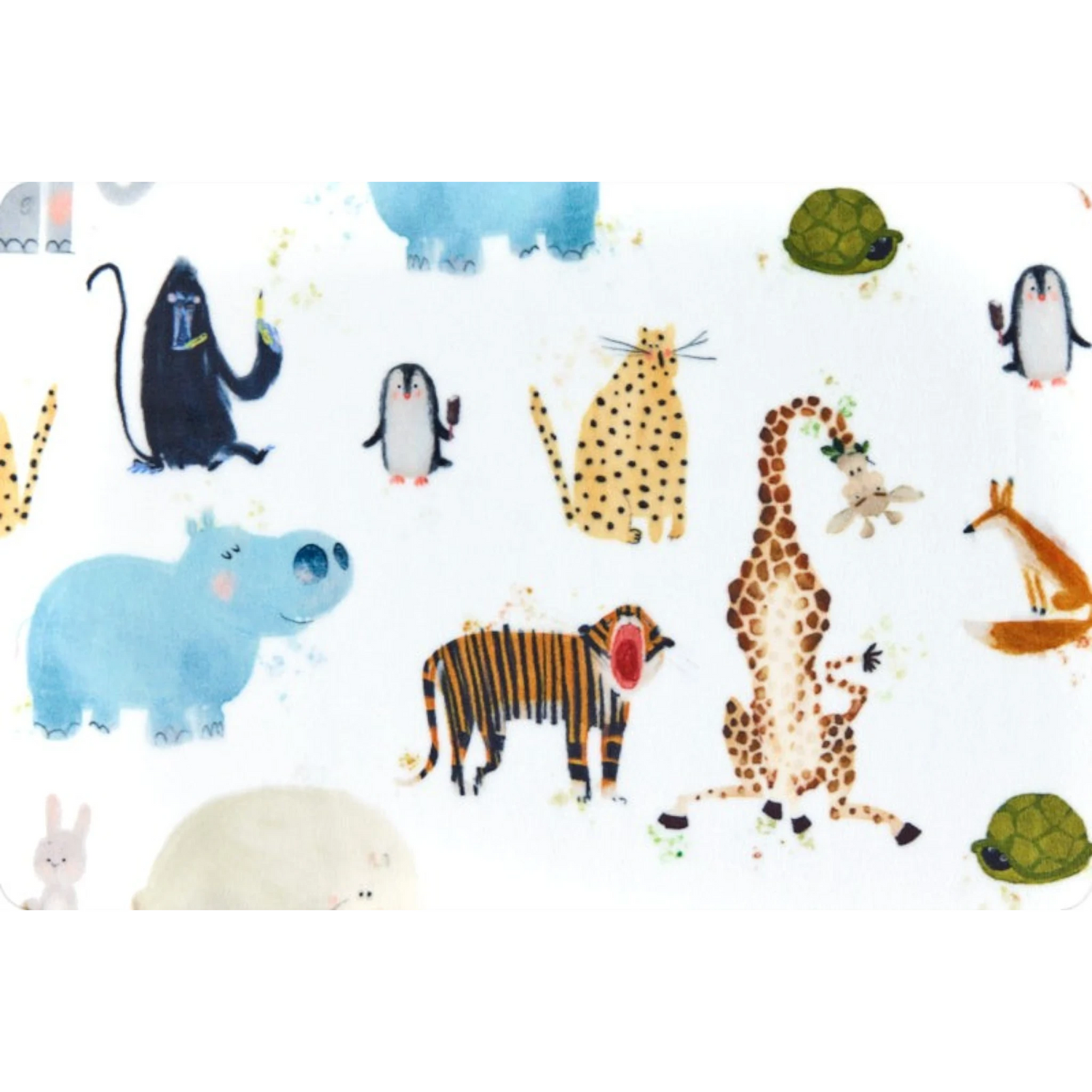 Little Zoo Friends Children's Luxury Double-Sided Minky Snuggle Blanket – Graphite Hide – Ready to Ship