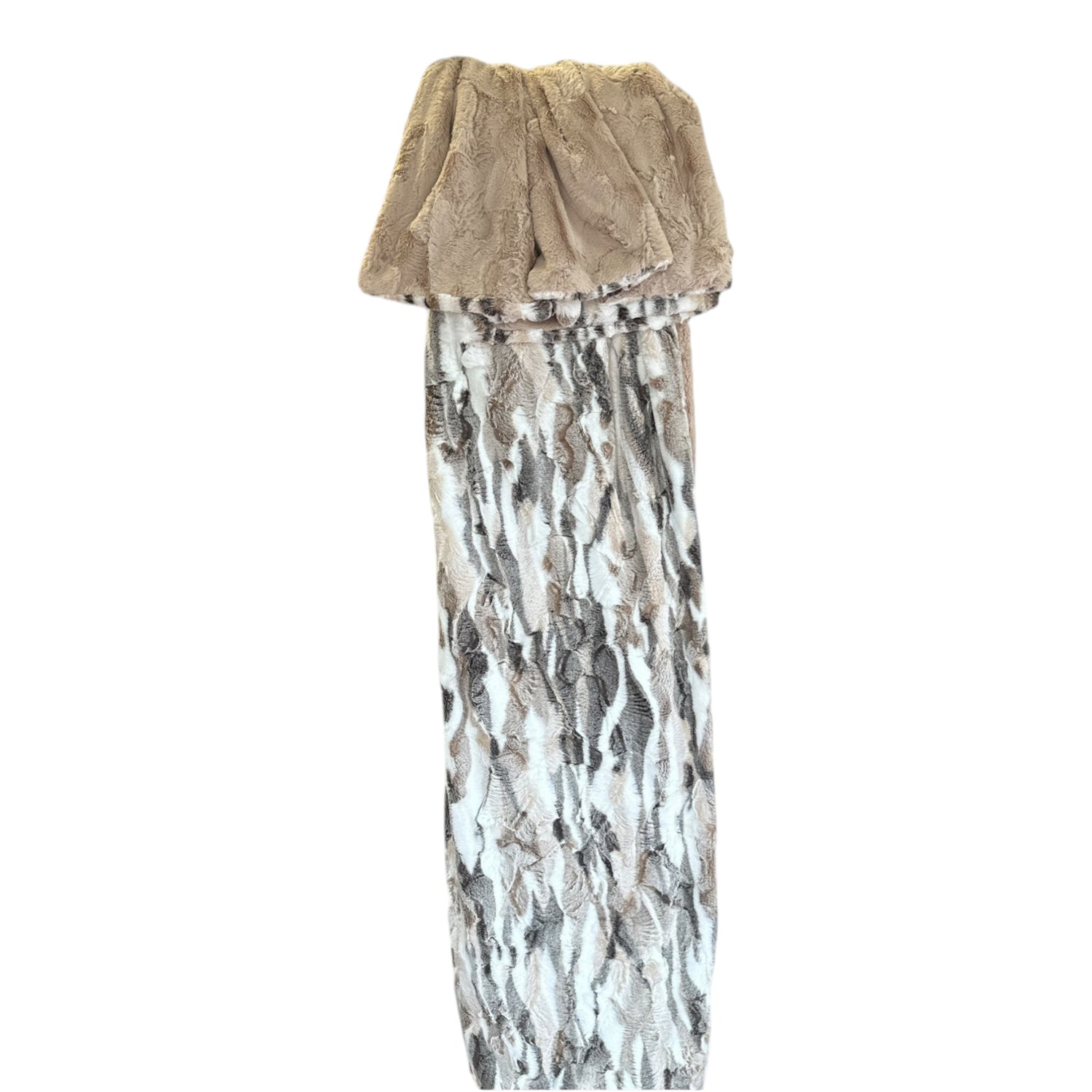 Frosted Himalayan Luxury Double-Sided Minky Snuggle Blanket with Safari Hide – Ready to Ship