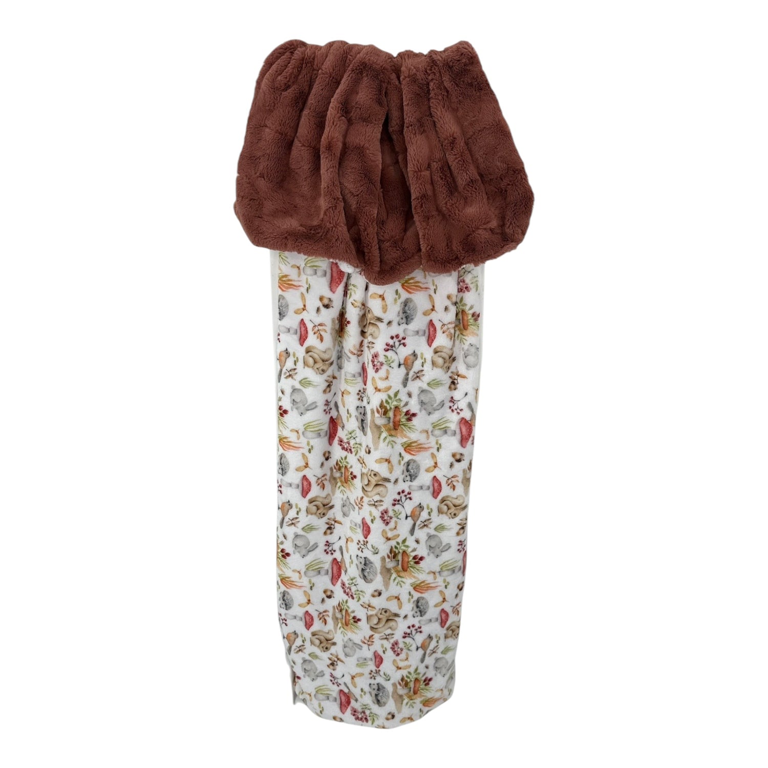 Little Forest Foragers Luxury Double-Sided Minky Children’s Snuggle Blanket – Safari Ginger or Graphite Hide Backing