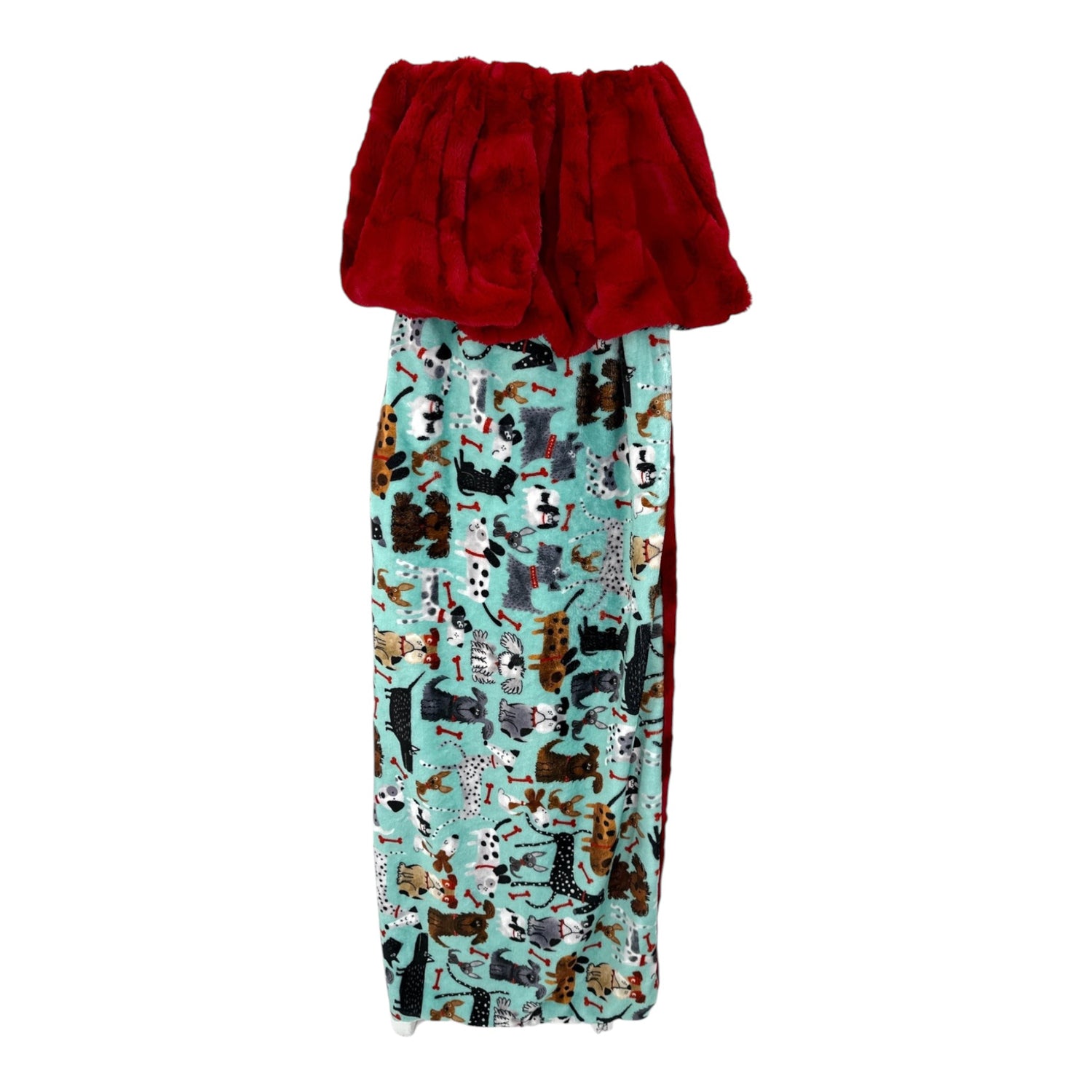 Playful Pups Luxury Double-Sided Minky Children’s Snuggle Blanket – Cardinal or Graphite Hide Backing